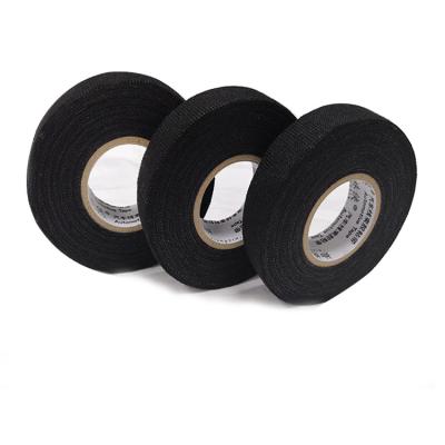 China Heat Resistant Car Wrap Velvet Wiring Polyester Fleece Fabric Cotton Pilou Duct Tape Cable Cloth Black Explosion Proof Tape for sale