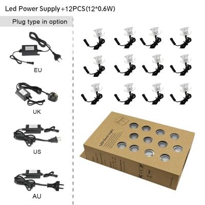 China With Black Protective Shell Recessed LED Deck Light Kits With Protect Shell 32mm In Ground LED Outdoor Landscape Lighting Low Voltage 12V Garden Yard for sale