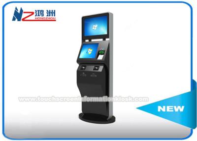 China Schwarze Farbe-LCD-Touch Screen Münze, die Kiosk-Stand mit Tastatur-Doppelschirm zählt zu verkaufen