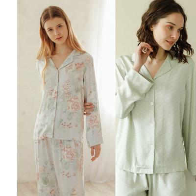 China Women QUICK DRY High Quality Floral Pajamas Soft Fiber Pajamas For Girls Outdoor Home Wear Woman Pajamas for sale