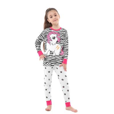 China In-Stock Thermal 100% Cotton Kids Pajamas Girls Pajamas Girls Clothes Autumn Girl Dresses Unicorn Sleepwear Home Wear for sale