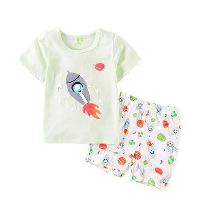 China 100% Cotton Anti-Shrink Children's Clothing Set Short Sleeve Baby Wear Set Newborn Girls and Boys Clothes Gift for sale