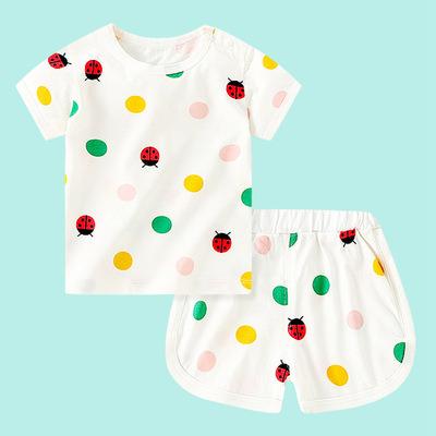 China Anti-shrink Rendered In High Quality China Infants Dress Sets A Class Cotton Baby T-shirt Set Summer 2 Pcs Toddler Costume for sale