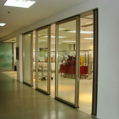 China Movable Frosted Modern Functional Office Meeting Room Partition Glazed Glass Partition Wall for sale