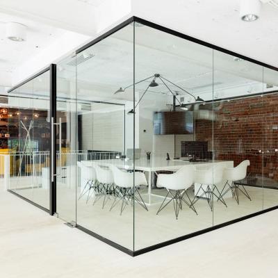 China Ebunge Modern Customization Office Glass Partition Office Aluminum Frameless Glass Wall Divides Office Partitions for sale