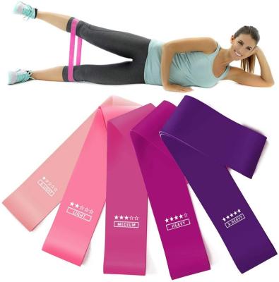 China Exercise Bands Resistance Exercise Bands, Set Of 5 Fitness Bands Perfect For Legs And Butt Yoga Strength Training Pilates With Instruction Guide for sale