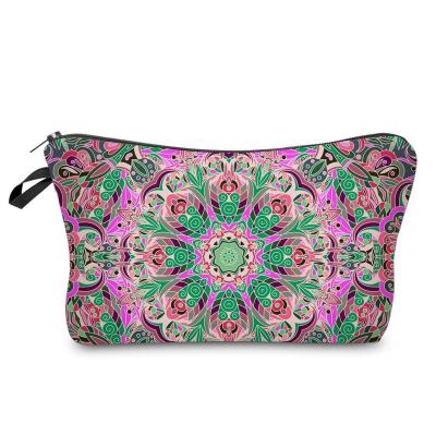 China Cosmetic Bag for Girls Cosmetic Bags for Women, Makeup Cosmetic Pouches Waterproof Travel Toiletry Organizer Zipper Pencil Pouch with Mandala Flower for sale