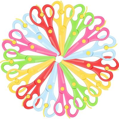 China Educational Toys for Children Scissors Safety Anti-pinch Safety Preschool Practicing Plastic Scissors for Kids Art Craft Supplies for sale