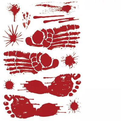 China Wall Decals for Bedroom Halloween Stickers Horror Footprints Window Floor Blood Splats Wall Stickers for Winter Holiday Party Decorations for sale