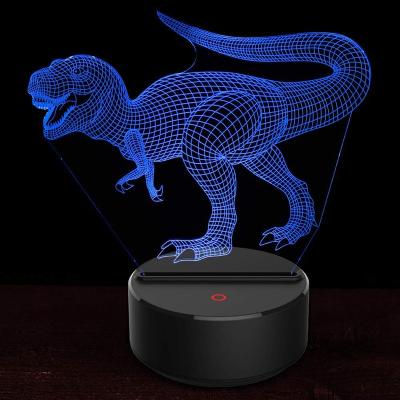 China Room Night Lights For Kids Dinosaur Lamp Indoraptor Night Light Christmas Gifts Dinosaur Toys 3D Bedside Lamps 7 Colors Changing for sale