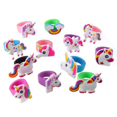 China Gifts For Kids Unicorn Ring Multicolor , Unicorn Rubber Ring Unicorn Party Supplies Gifts for sale