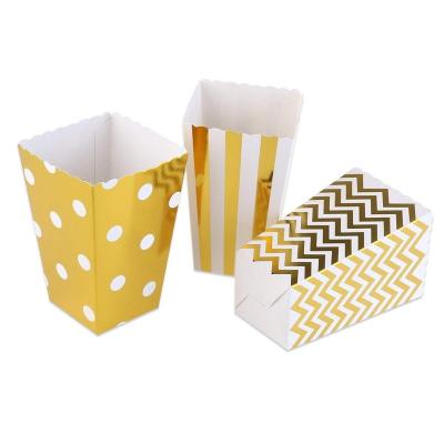 China Recyclable Popcorn Boxes, Cardboard Candy Container, Gold and Silver Boxes Party Supplies for Wedding, Birthdays, Prom for sale