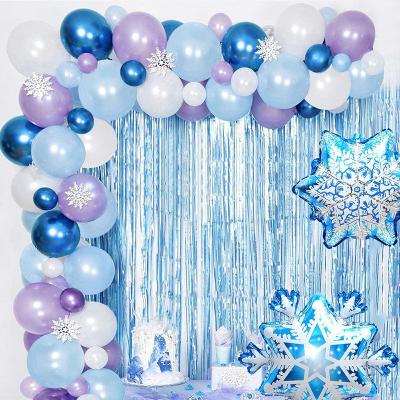 China Snowflake Arch Snowflake Balloon Garland Arch Kit Snow Balloons for Ice Princess 1st, 2nd, 3rd Birthday Party, Winter Wonderland, Decoration for sale