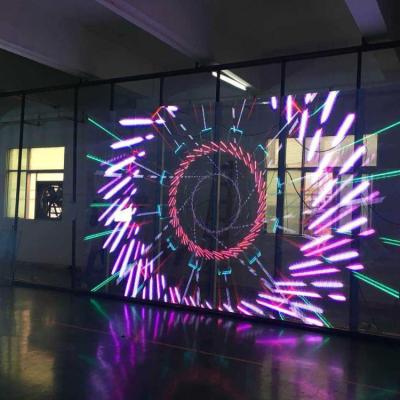 China Store Outdoor Transparent Glass Adhesive Wall Display Aurora Indoor Transparent Flexible Led Screen Film Led Screen for sale