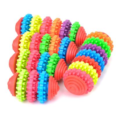 China TPR Viable Creative Speed ​​Ring Colorful Rotating Molars Healthy Teeth Sliding Wheel Dog Bite Pet Toys for sale