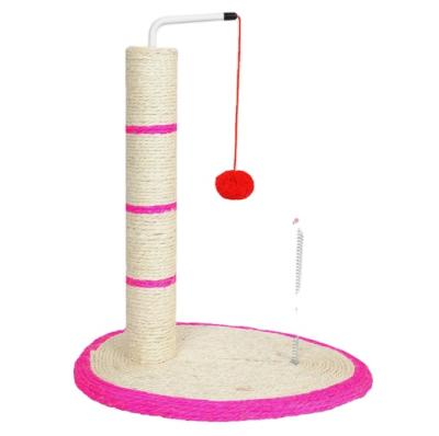 China Wooden Frame Cat Toy Cat Climbing Column Toy Solid Cat Tree Pet Toys Scratch Board Sisal Viable Natural Rope Ball for sale