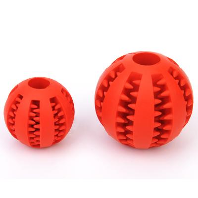 China Interactive Rubber Treat Ball Food Puzzle Bite Pet Chew Ball Dog Dispensing Concealment Toys Viable for sale