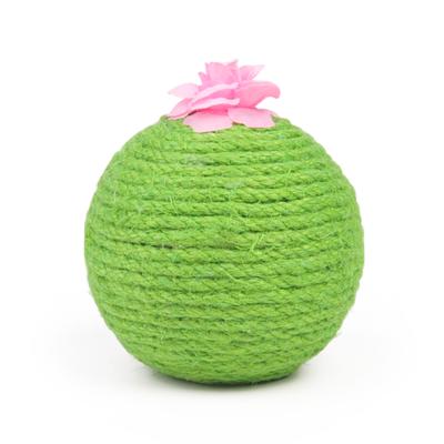 China Cactus cat claw cat scratch board sisal hemp viable toy grinded ball catmint rocker toy for sale