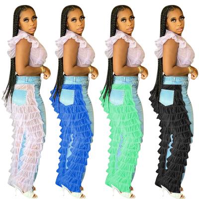 China 2020 New Arrival Pantalones Women Breathable Patchwork Jean Tassel Fitness Ripped Jeans Stretch Skinny Women Ladies Jeans for sale