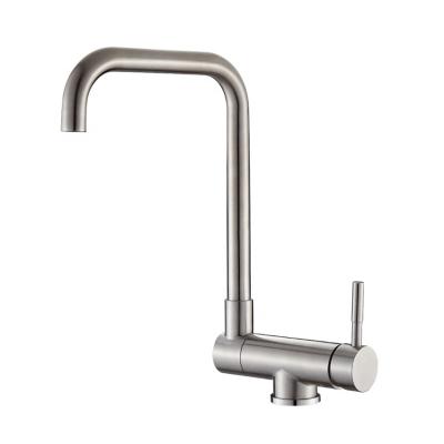 China 360 Rotation BSL-KF011 Xiamen Lead Free cUPC Brushed Stainless Steel 304 360 Rotation Folding Kitchen Sink Faucet for sale