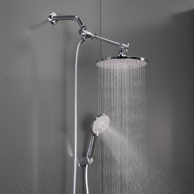 China With Chrome NEW Style Diverter Design Wall Mounted Rainfall Bathroom American 3 Way Adjustable Rainfall Shower Set With Extension Arm for sale