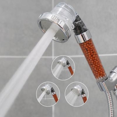 China Hihg Pressure Water Saving S3001 Mineralized Filter Filtration 3 Mode Function Shower Head Transparent PC Pressurized Hand Held Shower for sale