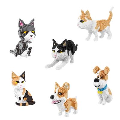 China DIY TOY Hot Selling CAT Animal Pet Mini Diamond Blocks Building Toy for sale