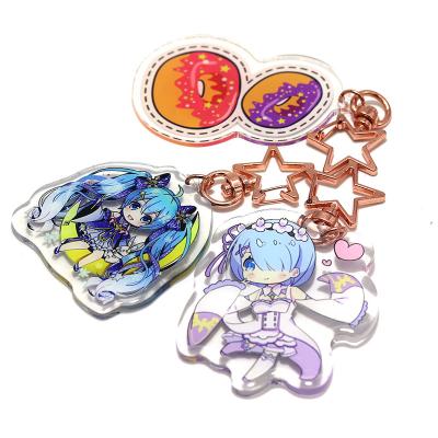 China Advertising Custom OEM ODM Pattern Anime Acrylic Key Chain Custom Printed Acrylic Charms for sale