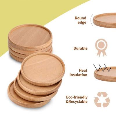 China 4 Piece Wooden Base Beverage Coaster Non-Slip Coffee Table Coffee Table Sustainable Natural Color for sale