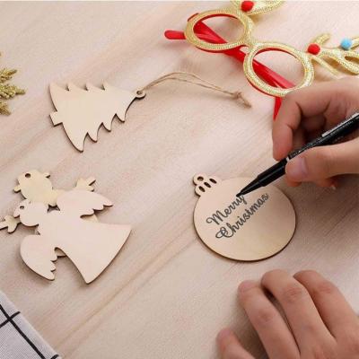 China Europe Customization Raw Paintable Empty Decoration Ornaments Solid Wood Wooden Christmas Decoration for sale