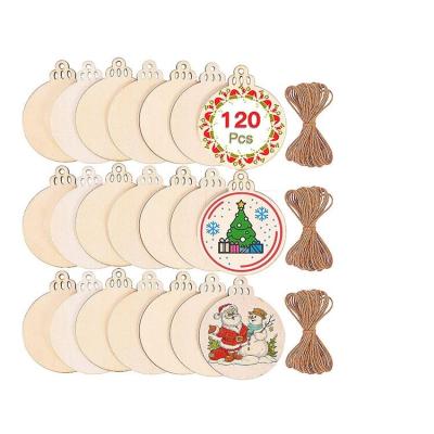 China Europe 120pcs Circular Handwork Christmas Wooden Letter Hanging Decoration Dly Hand Painted Art for sale