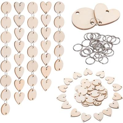 China Creative Handmade Wood Dly Craft Wall Sign Wooden Heart Dish Birthday Ring Label Circle Europe for sale