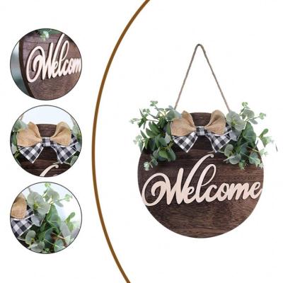 China Country Wood Home Decor Items Wooden Welcome Europe Gift Sign for sale