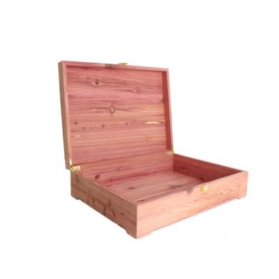 China Handmade Custom Cheap Paulownia Hinged Decoration Unpolished Wooden Box Cover Lock for sale