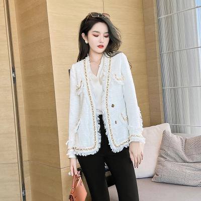 China 5567 Anti-Wrinkle 5567 Anti-Wrinkle Women Fashion Women Jacket 2022 Long Sleeve Short Jacket Blazer Tweed Tassel for sale