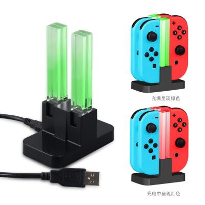 China ABS TNS-875 Game 4 in 1 Stand Indicator Charging Colorful Led Charger For Nintendo Switch Game Accessories for sale