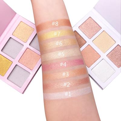 China Waterproof No Logo Highlighter DIY Best Quality 6Colors Makeup Highlighter Bar Palette Private Label for sale