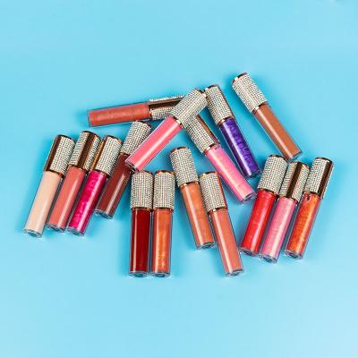 China Hot Selling Diamond Tube Lipstick Matte Waterproof and Shinny DIY Lip Gloss for sale