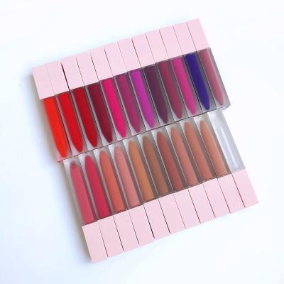 China Waterproof Vegan Lipstick Tube Durable Waterproof Velvet Lipstick 23 Colors Square Cap Pink Lipstick for sale