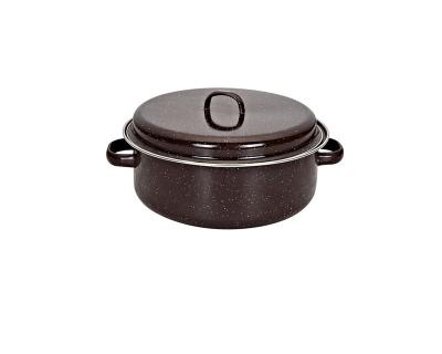 China Sustainable 22cm Baked Sweet Potato Pot Enamel Coated Steel, Roast Pan, Enamel Circle Roaster for sale