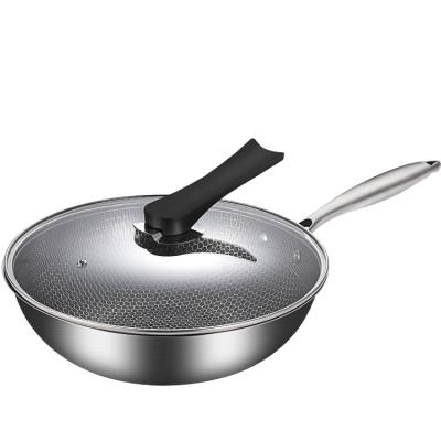 China General Use for Gas and Induction Cooker Factory Manufacture Various Chinese Wok Stainless Steel Pan Woks for sale