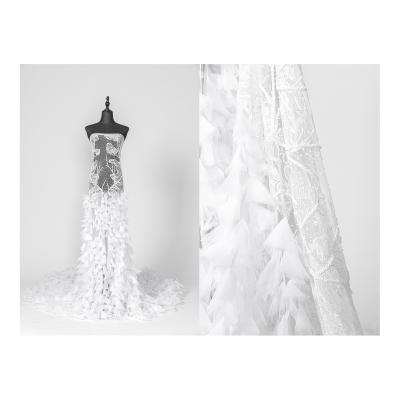 China New Product Shrink-Resistant Beading And Beading Fabric Wedding Dress And Fabric Designed For Wedding Dress for sale