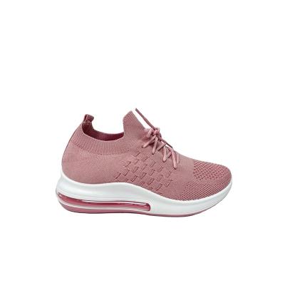 China Cushioning Hot Sales Comfortable Fly Knit Shoes Wholesale Unique Breathable Air Casual Sneakers For Women for sale