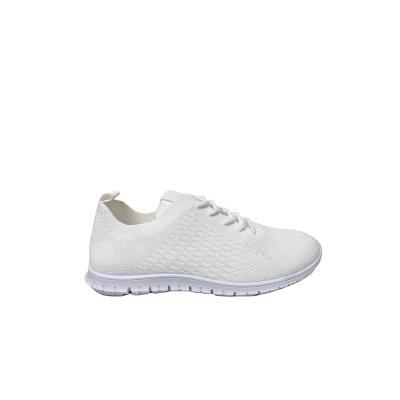 China Cushioning Simple Elegant Flat Ladies' Sneakers Fashion Light Weight Classic Fly Knit Women's Walking Shoes for sale