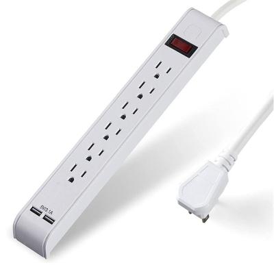 China Heavy Duty 1080 Joule Outlets 1080 Power Strips PC Surge Protection Surge Protection Power Strip 6 Outlets 2 Residential/General Purpose Flame Retardant USB Ports for sale