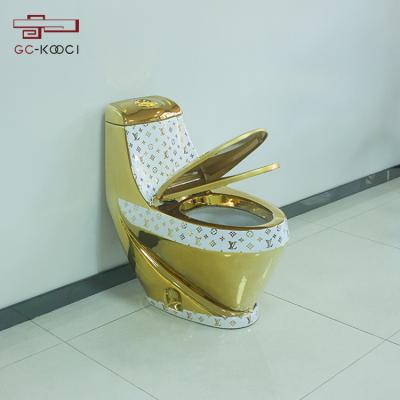 China Double-Flux Bathroom Gold Plated Toilet Brand Toilet Bowl for sale