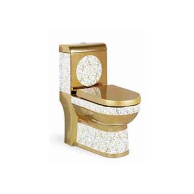 China American Luxury Gold Hidden Cistern Gents Bathroom Gold Hidden Ceramic Toilet for sale