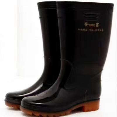 China UNISEX PVC WOVEN WATERPROOF RAINBOOTS WATERBOOT FOR MAN for sale