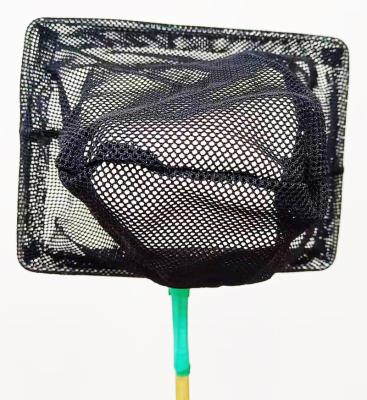 China FISHING LANDING NET 1IN Soft Nylon Mesh FISH POND NET With WOODEN Handle GREEN BLACK for sale