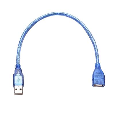 China 2.0 Copper Male Transparent Blue USB Camera All A/F to Female Printer Mouse Keyboard Monitoring Data Extension Cable for sale